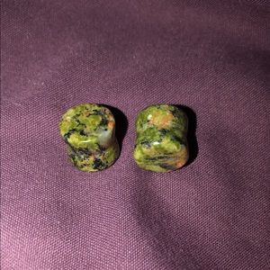 Size 00g Unakite double flare gauges